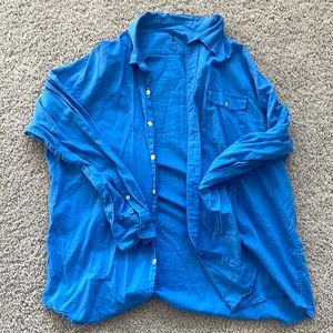 Seaside Blue Izod Button Up- Great Boating Shirt!